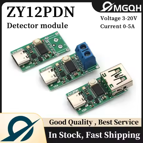 MGQH ZY12PDN USB-C PD2.0 3.0 to DC Conversion Tricked Fast Charging Trigger Polling Detector Laptop 