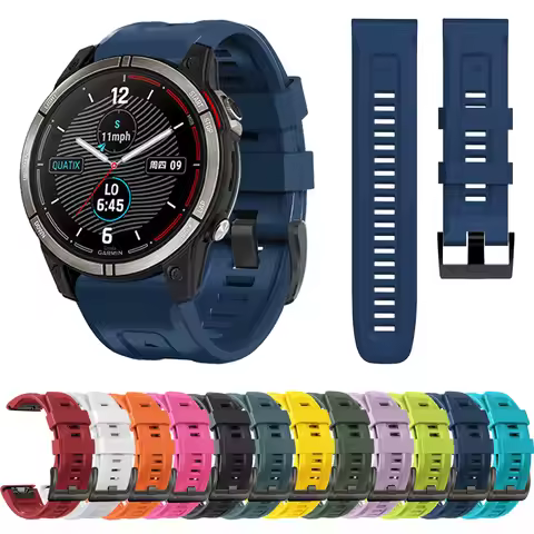 Quickfit Silicone 22 26mm Watch Strap For Garmin Tactix 7 AMOLED Delta Bravo Watchband For Quatix 7 
