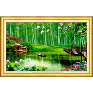 [HCM]Tranh thêu chữ thập Trúc báo bình an LV3288 - tự thêu