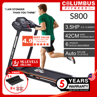 3.5HP Columbus Fitness S800 Professional Treadmill Running Machine 15 Levels Auto Incline 5 YR WARRANTY