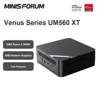 MINISFORUM UM560 XT Mini PC AMD Ryzen 5 5600H Gaming Desktop Computer Windows 11 DDR4 16GB 512GB SSD HDMI DP 1.4 Mini PC Gamer