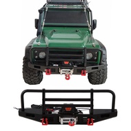 Metal Front Bumper with Winch Remote Controller System for 1/10 RC Crawler TRX4 SCX10 &amp SCX10 II 