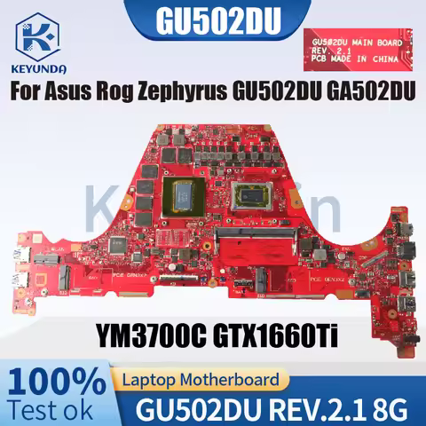 GU502DU For Asus Rog Zephyrus GU502DU GA502DU Laptop Motherboard 8G YM3700C GTX1660Ti REV.2.1 DDR4 N