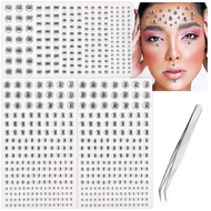 Face Gems Hair Gems, Self-Adhesive Face Jewels Eye Jewels Rhinestones 3/4/5/6/8mm DIY Face Gems Stic