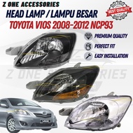Toyota Vios 2008-2012 NCP93 Head Lamp Lampu Depan/Lampu Besar / Dugong
