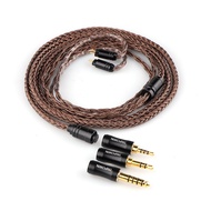 Tripowin Amber 32AWG OFC Oxygen Free Cable HiFi IEM Cable with Interchangeable 2.5mm 3.5mm 4.4mm Plu