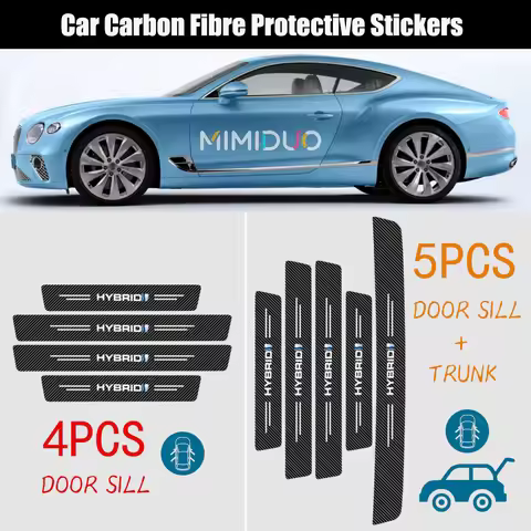 Carbon Fiber Door Sill Protector Stickers for Toyota Hybrid Prius/Camry/RAV4/Yaris – Car Interior Du