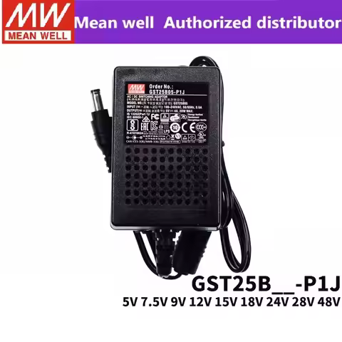 MEAN WELL GST25B GST25B12-P1J GST25B24-P1J 25W AC-DC Reliable Green Industrial Adaptor