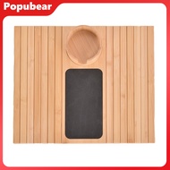 Bamboo Sofa Armrest Tray with Cup Holder Anti-Slip Sofa Organizer Tray Foldable Sofa Caddy Table for