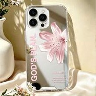 Christian Mirror Phone Case, Printed With Isaiah 60:22 Bible Verse And White Hibiscus Flower, Women'