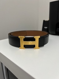 Hermes belt reversible H buckle gold black brown gesper 125cm Original