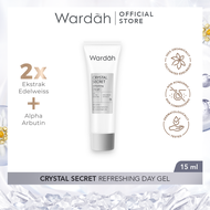 Wardah Crystal Secret Refreshing Day Gel - Krim Pagi dengan Extract Edelweiss - Pelembab Mencerahkan dan Menyamarkan Flek Hitam - Untuk Kulit Berminyak