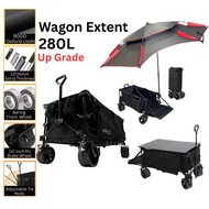 EJY Foldable Camping Wagon Cart Heavy Duty Outdoor Wagon Trolley Camping Shopping Cart Pet Camping E