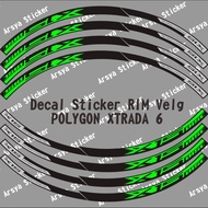 Promo Decal sticker rim velg sepeda polygon xtrada 6 hijau