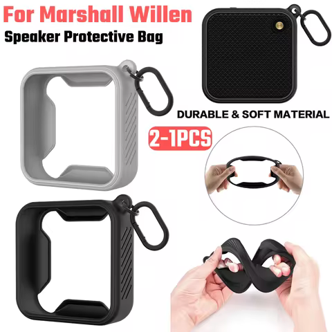 Silicone Speaker Cover Portable Speaker Protective Box Shockproof Anti-fall with Metal Hook Accessor
