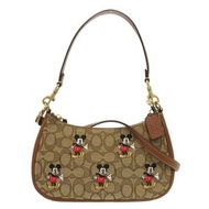 近全新 Coach Terri 單肩包 CM196 迪士尼聯名款 米奇老鼠皮革經典提花ブラウン0470 [二手] COACH