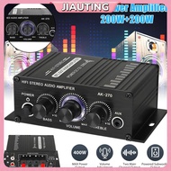 JIAUTING Mini Audio 2-Channel Stereo Power Amplifier Portable Sound Amplifier AUX Input Speaker Amp 
