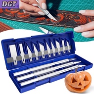 DGT 13 Pieces Craft Hobby Blades Kit Refill Hobby Art Blades Exacto Blade Set with 3 Handles 10 Refi
