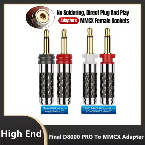 High End Audio Converter 3.5mm Male To Jack MMCX Female Connector For Focal Final D8000 PRO MG Radia