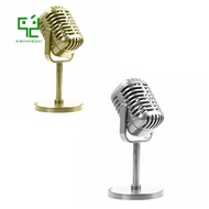 Classic Retro Dynamic Vocal Microphone Vintage Mic Universal Stand for Live Performance Karaoke Studio Recording