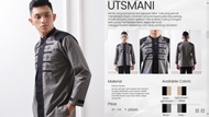 diskon baju kokoh rabbani kemko utsmani original lengan panjang bagus - black-grey s