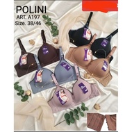 BH polini Bra IMPORT WIRELESS CUP B No. 38-46 3 hooks cool soft premium stretchy elastic a197