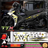 Tem galaxy 50cc dán xe trắng đen mẫu tem lửa galaxy 50 đỏ đen trắng phối nhiều màu chuẩn form tự dá