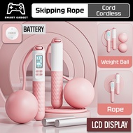 Micool 2 in 1 Cordless / Cord 4 mode Counter Jump Rope Professional Skipping Rope Gym Fitness Skippi