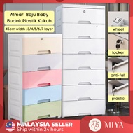 45cm Width Almari Baju Baby Budak Plastik Kukuh Baby Clothes Organizer Foldable Storage Box Drawer S