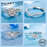 HILARY JEWELRY Cincin Moissanite Perempuan 925 Women Diamond Original Fashion Ring Adjustable Silver M150