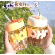 HOHO glass cup 350ml straw glass/ without packaging
