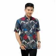 batik couple - batik lengan pendek - kemeja lengan pendek - blouse btk - 02cowok xl