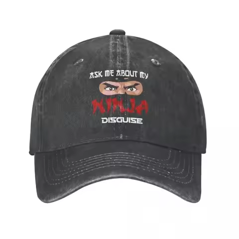 Ask Me About My Ninja Disguise Men Women Baseball Caps Katana Distressed Cotton Hats Cap Vintage Out
