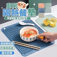 矽膠多功能墊 廚房瀝水墊 隔熱墊 餐桌墊 矽膠隔熱墊 鍋墊 防滑桌墊 多用途墊子 （藍色）