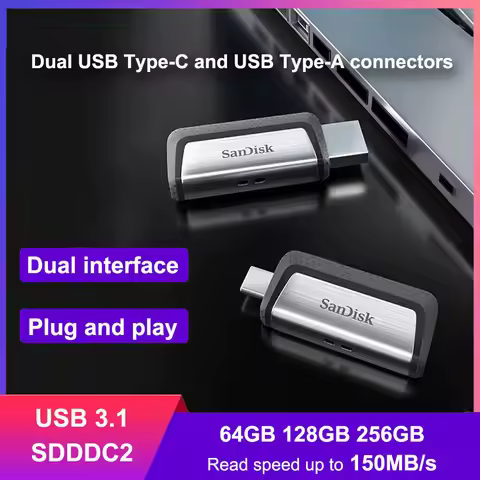 SanDisk SDDDC2 Ultra Dual Drive USB Type-C 64G 128G 256GB OTG USB3.1 performance of up to 150MB/s Du