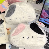 Three-Color Cat Pencil Bag Large Capacity Cartoon Plush Cat Pencil Bag Stationery Bag