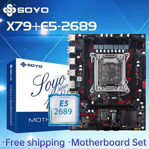 SOYO X79 Game Motherboard LGA 2011 Set with E5 2689 CPU DDR3 ECC RAM Memory M.2 NAME Computer compon
