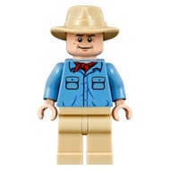 Original Lego Jurassic World - Dr Alan Grant (Medium Blue Shirt, Pockets with Blue Buttons) 75932 75