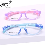 Round Kids Glasses Oval Flexible Eyeglasses Frame for Kid Boys Children Silicone TR90 Spectacle Smal