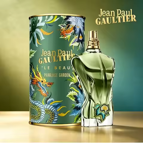 Le Beau Paradise Garden by Jean Paul Gaultier 125ml 4.2Oz for Men, Woody Aquatic Green Fragrance wit