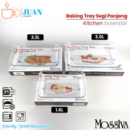 Rectangular Glass Pan 1.6 liters/2 liters/3 liters Heat Resistant MOSSIVA Baking Tray