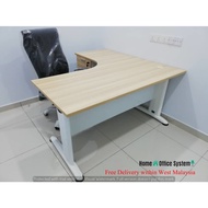 L Shape Office Table With 2D1F Pedestal + J Metal Leg (5 X 5 and 6 X 5 Feet) - Home And Office Syste
