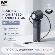 WP SELECTED handheld fan cooling 15000mAh Portable 20 in 1 Fans with 100 Speeds Powerbank Function