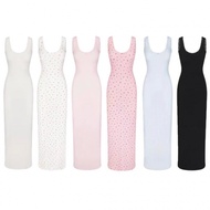 SKIMS Kardashian Soft Lounge Lace Floral Stretch Halter Dress - Large