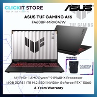 ASUS TUF Gaming A16 FA608P-MRV047W - 16'' FHD+ | Ryzen™ 9 8940HX | RTX™5060 | 16GB DDR5 | 1TB SSD