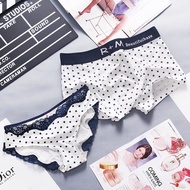 Couple Underwear Set for Lovers Printing Matching Briefs Suit for Husband Wife Breathable Cotton Bri