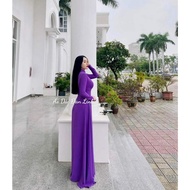 Áo dài 4 tà màu tím huế đẹp đằm thắm - Áo Dài Đan Linh