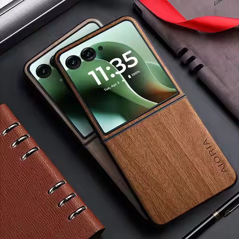 Case for Motorola MOTO Razr 60 Ultra Plus 5G Funda Bamboo Wood Pattern Leather Back Cover for Moto R