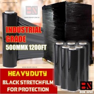 STRETCH FILM INDUSTRIAL GRADE BLACK 500MM / SHRINK WRAP BLACK HEAVY DUTY 500MMX1200FT