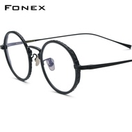 FONEX Titanium กรอบแว่นตาผู้ชาย Vintage รอบสายตาสั้นแว่นตาผู้หญิง2022ใหม่ Titan Retro แว่นตา KJ50
